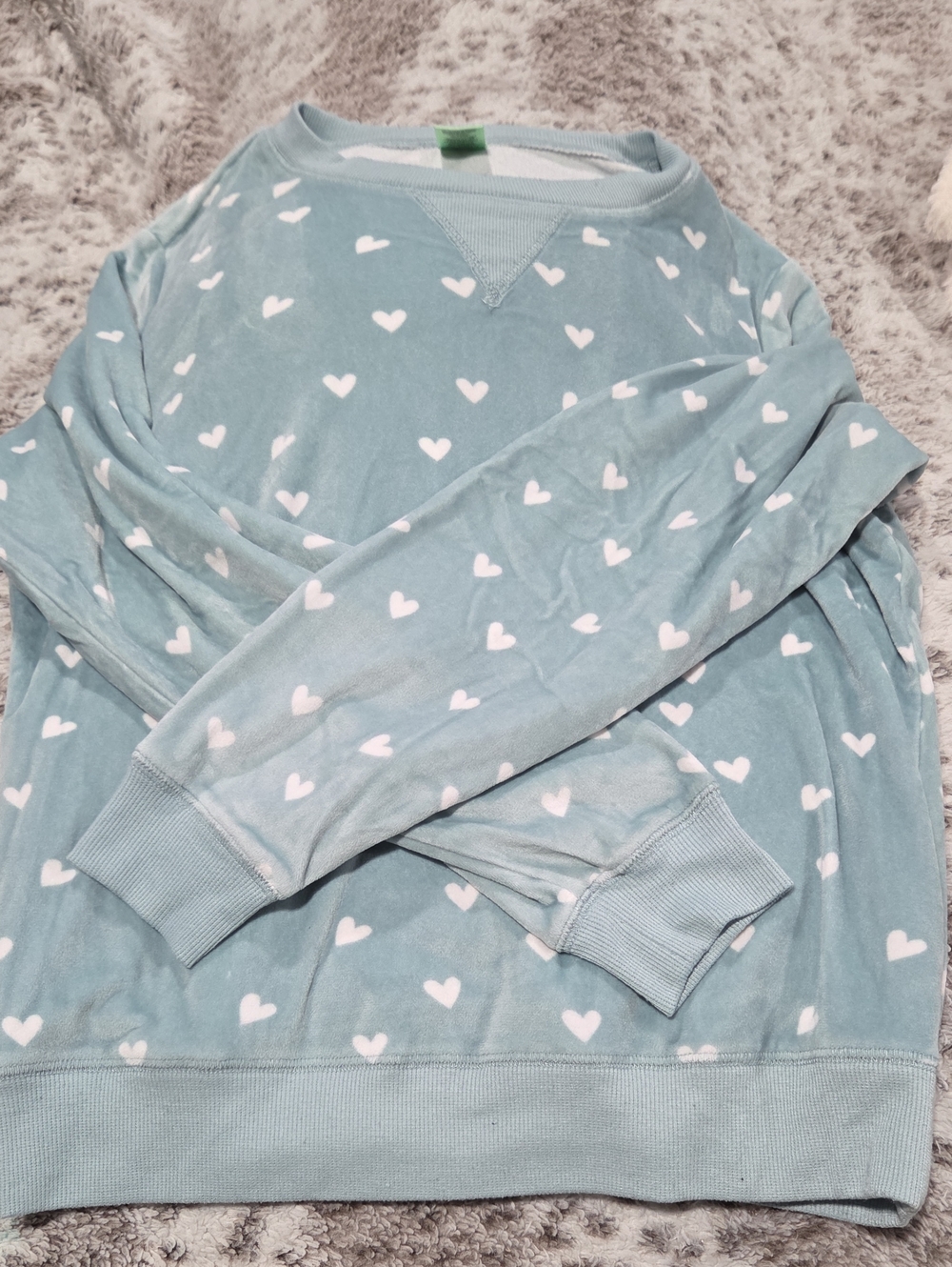 Honeydew Intimates Heart-Print Pajama Top - Light Blue & White
